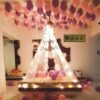 Party Supplies Birthday Decorations for Girls Boys, Balloons, Net Backdrop, Led light for Party Decoration (Pink Purple White) Size - 10ft X 5ft
