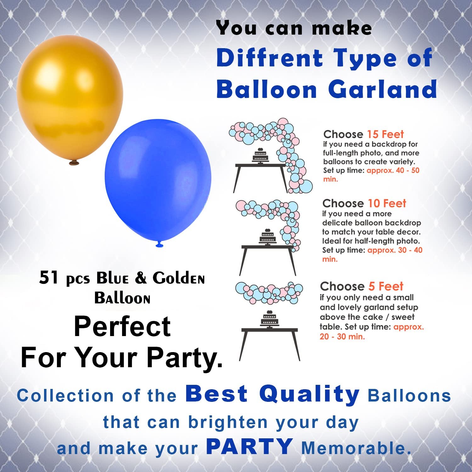 1st Birthday Boy Decoration Combo Set - 64Pcs for Celebration / 1st birthday decoration for boys / First birthday decorations boy theme - Image 6