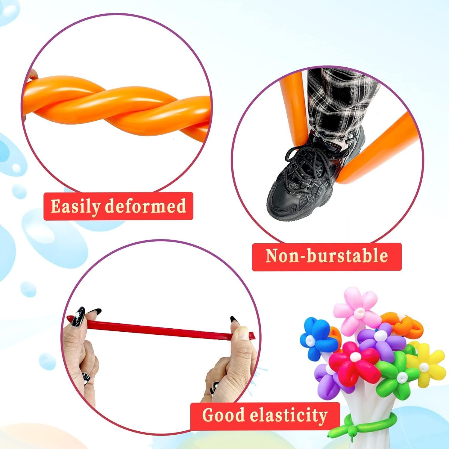 Rainbow Balloons - 100Pcs Long Balloons for Kids | Multicolor Twisting Balloons | birthday decoration items - Image 7