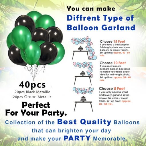 Jungle Theme Party Decoration Combo Balloon,Bunting, Character Foil Balloon 46Pcs For Kids, Boys Animal Theme Birthday Party Decorations, Animal Balloons, Birthday Theme,Theme Decoration - Image 4