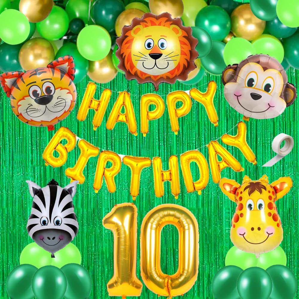 41 Pcs 10th Birthday Decoration For Boys Animal