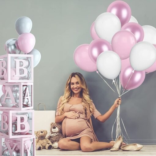 Pink Party Balloons for Girls, Pink White Welcome baby Balloons, 55 pcs Pastel Pink Balloons Garland Arch Kit for Birthday Decoration Baby Shower Wedding Party Supplies - Image 4