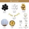 71pcs Birthday decoration items for boy, husband, girl combo Black & White balloons for decoration, White net curtain with LED light for decoration, Black & White birthday party decoration.