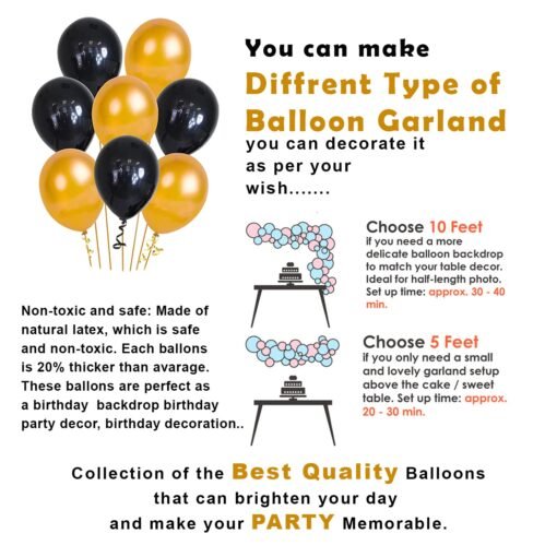 Happy Birthday Banner Decoration Kit - 53Pcs Decoration Set with Fairy Light & Pump for Boys Husband Balloons Decorations Items Combo with Metallic Balloons and LED String Light - Image 3