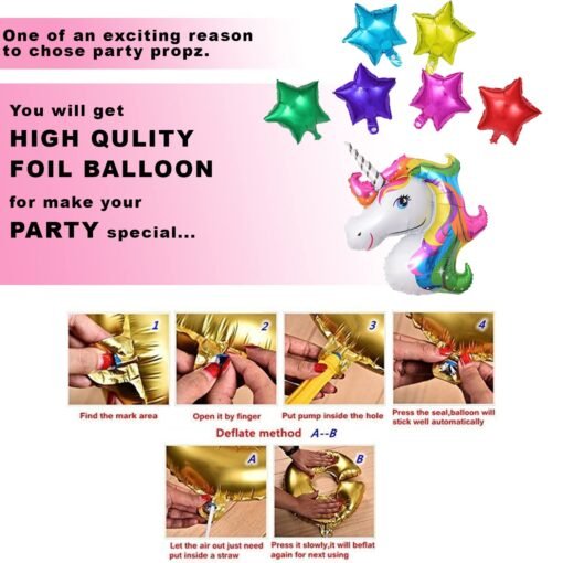 Unicorn Theme Latex Birthday Decorations Items Multicolor Combo Set 51Pcs Kit For Happy Birthday Decoration Kit For Girls Unicorn Birthday Decorations Baby Birthday Decoration Items - Image 5