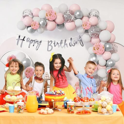 Pink Birthday Decoration for Girls-Pack of 56 | Peach Balloons for Birthday Decoration | Birthday Decoration for Women | Birthday Decoration Items for Girls | Happy Birthday Decoration Kit - Image 7