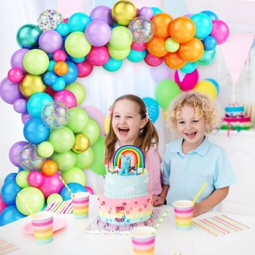 Vibrant Festivities: Rainbow Circus Balloon Garland Kit - 74PCS with Confetti Balloon Arc & Glue Dot - Perfect for Carnival, Wedding, Birthday, Baby Shower, and Graduation Parties - Image 5