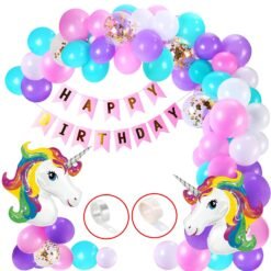 Unicorn Birthday Decorations For Girls-50 Pcs Unicorn Theme Birthday Decorations Kit|Unicorn Decoration For Birthday Girls|Birthday Decoration Items For Girl|Unicorn Birthday Balloons