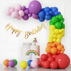 Rainbow Theme Birthday Decorations - Pack Of 53 Happy Birthday Decoration Kit For Kids|Kids Birthday Decoration Items|Multicolor Balloons For Birthday Decorations