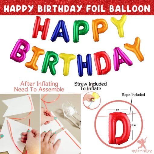Unicorn Theme Latex Birthday Decorations Items Multicolor Combo Set 51Pcs Kit For Happy Birthday Decoration Kit For Girls Unicorn Birthday Decorations Baby Birthday Decoration Items - Image 4