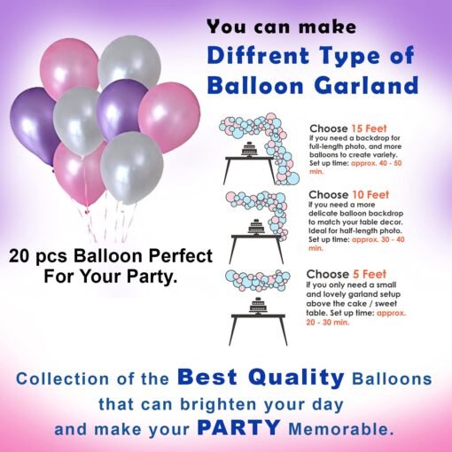 Unicorn Theme Birthday Decorations Items Combo Set - 28Pcs Kit with Foil Balloon, Hear Band, Metallic Balloons - Happy Birthday Decoration Kit for Girls / Unicorn Birthday Decorations - Image 4