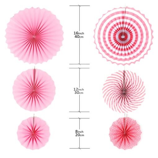 Birthday Decoration Kit for Girl -17Pcs Pink Birthday ;Paper Fan;Swirls for Girls Decoration;Pink Happy Birthday Decorations Combo,Quarantine Theme Decorations/Paper Fan;Swirls - Image 5