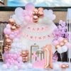 Balloons Set Large Number 1 Birthday Decorations | 1st Birthday Celebration Kit for Your Party (Pink 1st Birthday)