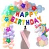 Unicorn Theme Latex Birthday Decorations Items Multicolor Combo Set 51Pcs Kit For Happy Birthday Decoration Kit For Girls Unicorn Birthday Decorations Baby Birthday Decoration Items