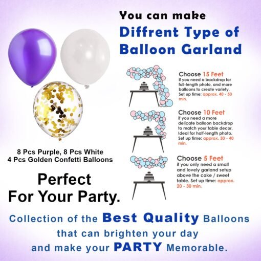 Net, Latex, Cardstock Purple Birthday Decoration Items - 26 Pcs, Happy Birthday Decoration For Girls|Cabana Tent For Birthday Decoration Items For Women, Girl|Canopy Tent|Balloons, Lights - Image 7