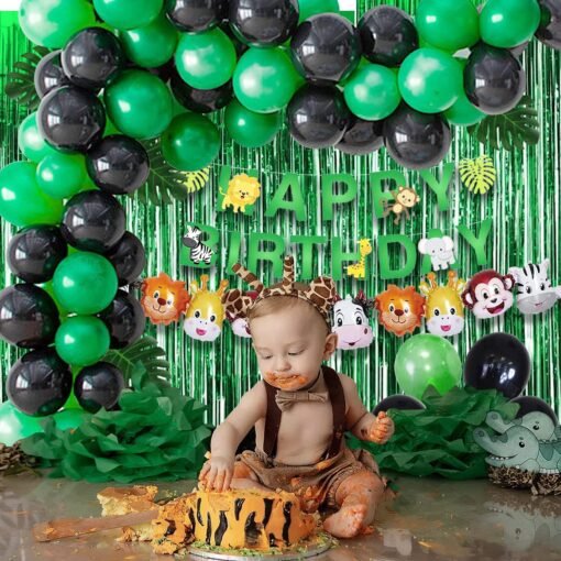 Jungle Theme Party Decoration Combo Balloon,Bunting, Character Foil Balloon 46Pcs For Kids, Boys Animal Theme Birthday Party Decorations, Animal Balloons, Birthday Theme,Theme Decoration - Image 7