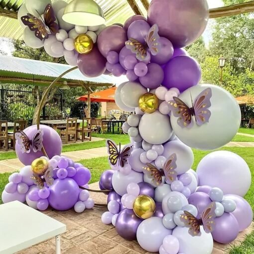 Purple Theme Party Balloons for Birthday, 65pcs Purple Balloons Garland Arch Kit, Pastel Purple Balloons Arch Kit with Heart Shaped Foil Balloon for Birthday Decoration Baby Shower Wedding - Image 4