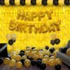 Happy Birthday Banner Decoration Kit 32 Pcs Set for Husband Boys Balloons Decorations Items Combo With Golden Square Foil Curtain, Metallic Balloons