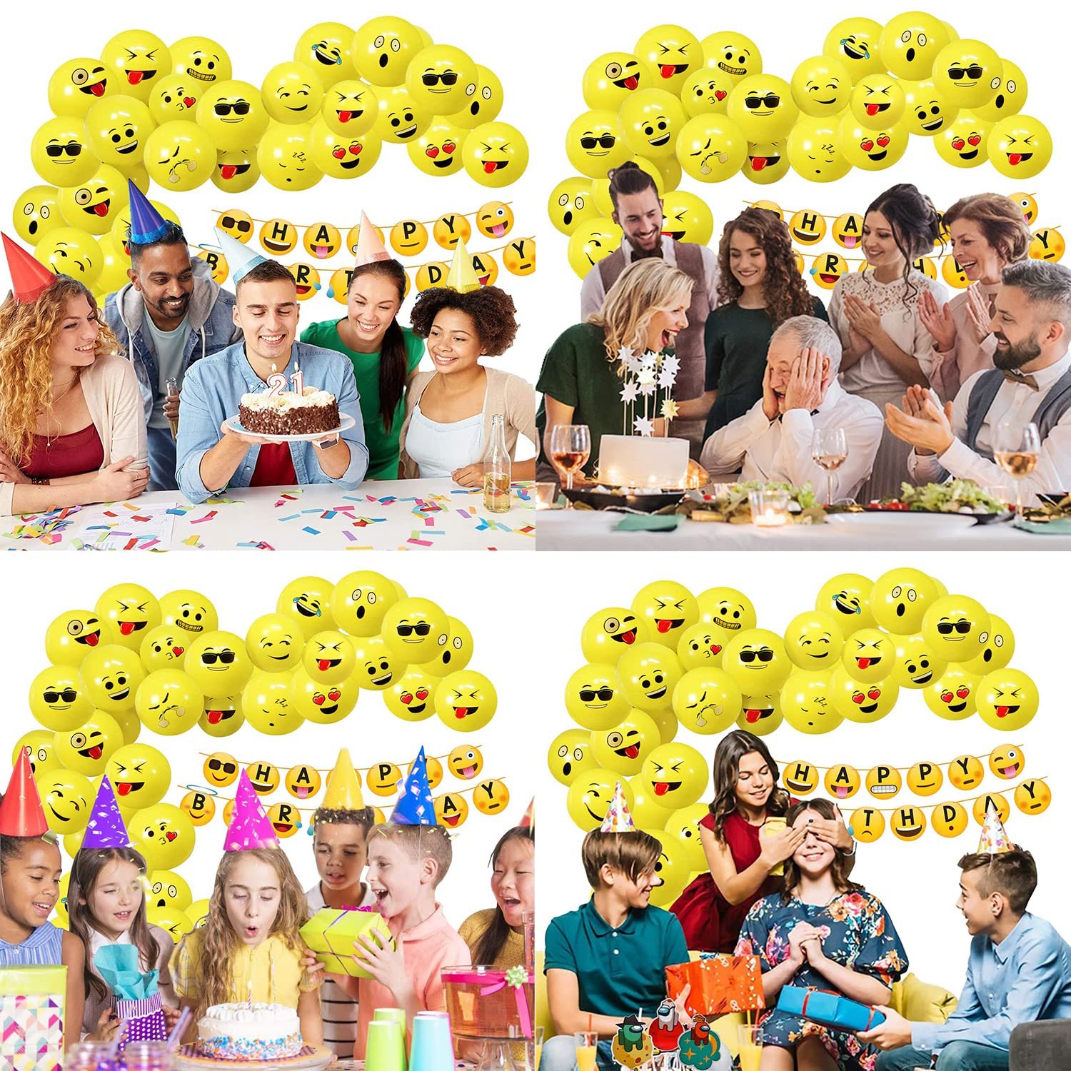 Emoji Theme Birthday Decoration Kit-51Pcs Combo,Smiley Birthday Theme For Kids|Smiley Theme Birthday Decoration Kit|Happy Birthday Banner (Cardstock)|Birthday Decoration Items,Multicolor - Image 7