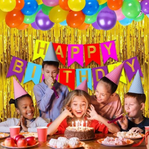 Multicolour Birthday Decoration Happy Birthday Decorations Kit for Boys and Girls Multicolour Balloons For Decoration / Multicolour Birthday Decorations Kit - Set of 42 - Image 6