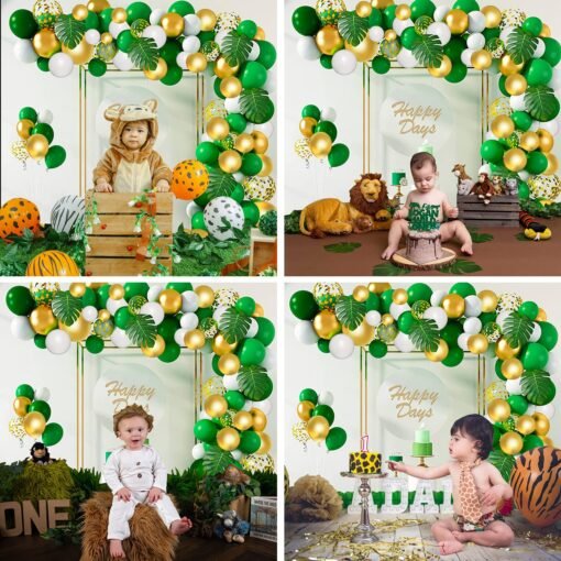 Green Balloons for Birthday Decorations - 47Pcs Hawaiian Theme Party Decorations | Artificial Leaf For Decoration | Jungle Theme Birthday Decoration Items - Image 6