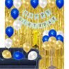 HAPPY BIRTHDAY DECORATION SET OF 29 PCS (1st Birthday - Blue Gold White)