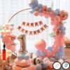 50 Pc Birthday Decoration Kit Pink and Purple Pastel Balloons Combo with Birthday Banner, Arc, Glue Dot for girls Kids Baby Birthday Decoration Items | Birthday Decoration Combo ,Rubber