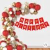 Gold, White & Red Birthday Decorations for Girls, Kids Party, Woman, Boys, Couples, Adult- White & Red Theme Birthday Decoration Set, Gold & Red Party Supplies