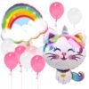 Cute Kitty Theme Birthday Decorations Set of 10 Pcs 1st Birthday Decorations for Girls, Kitty Party Decoration Items, Cat Theme Birthday Party Decorations