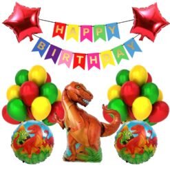 Happy Birthday Dinasour Theme Party Decor Balloons | Dinasour Foil Balloon, Star Foil Balloons Pack of 46