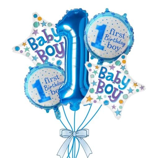 Baby boy 1st happy birthday party decorations combo pack blue colour theme (61 Pcs Blue Pack) - Image 5