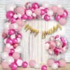 Pink Theme Birthday Decorations For Girls - Combo of 63Pcs, Pink Balloons For Birthday Decoration | Birthday Decoration Items For Girl | Multicolor Happy Birthday Balloons for Decoration