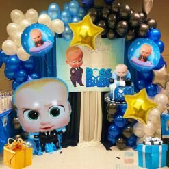 Boss Baby Birthday Party – Combo Pack of 45 Balloons | Boss Baby Foil Balloons 5 Pcs Set | 40 Metallic Balloons (Boss Baby 2)