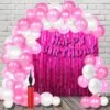 Pack of 54 Pink Happy Birthday Banner Decoration Kit for Girlfriend Wife Girl Balloons Decorations Items Combo with Banner, HD Metallic Balloons, Foil Curtain, Balloon Pump