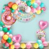 Happy Birthday Decoration Kit - Large 53 Pcs Donut Theme Birthday Decoration | Birthday Banner for Girls Boys(Cardstock) | Multicolor Donut Foil Metallic Balloons for Birthday Decorations