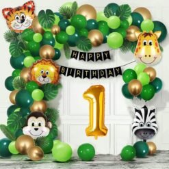 Jungle Theme Happy Birthday Decoration Kit Happy Birthday 1 Year Decoration Kit For Boy And Girl Birthday Party Decoration 78 Pcs