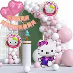 Kitty Theme Birthday Parties Decoration Set for Girls, Kids Birthday Decor, Birthday Decoration Items for Girl Kitty Theme, Cartoon Birthday Decoration Kit Pack of 58 Pcs