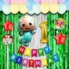 1st Happy Birthday Decoration Little Kids Coco Theme Combo Kit Items With Metallic Balloons Foil Curtain Shimmer For Theme Birthday Party Decorations Multi Color Pack of 40