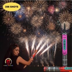 Hand Skyshots 288 Gatling shots Imported Bursting Cracker Rockets for Wedding, Marriage, Birthday, Bride-to-Be, Baby Shower & Any Celebrat (1 Pc, Multi-Color Fireworks)